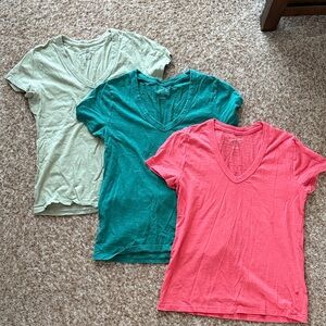 3 for 2 Everyday V-Neck Tees - Coral Pink, Teal & Sage - Classic Women’s Tops